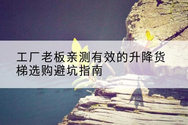融水升降货梯怎么选-工厂老板亲测有效的升降货梯选购避坑指南