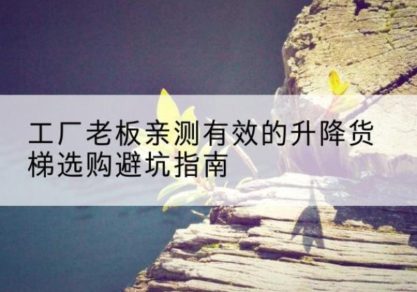 融水升降货梯怎么选-工厂老板亲测有效的升降货梯选购避坑指南